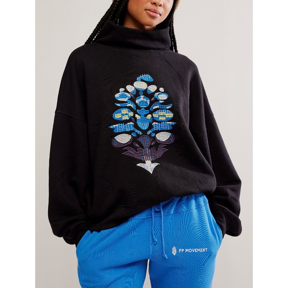 Free People Black Cowl Neck Sweater